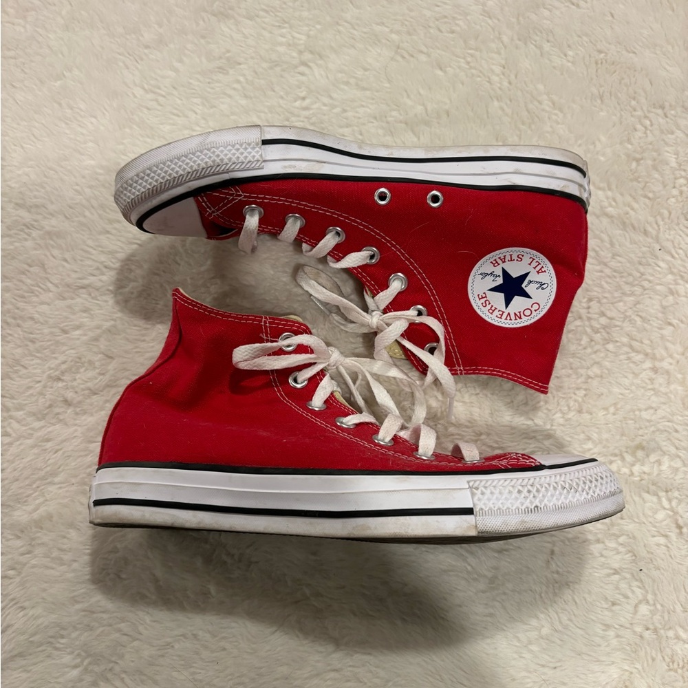 Converse Red High Top Canvas Sneakers